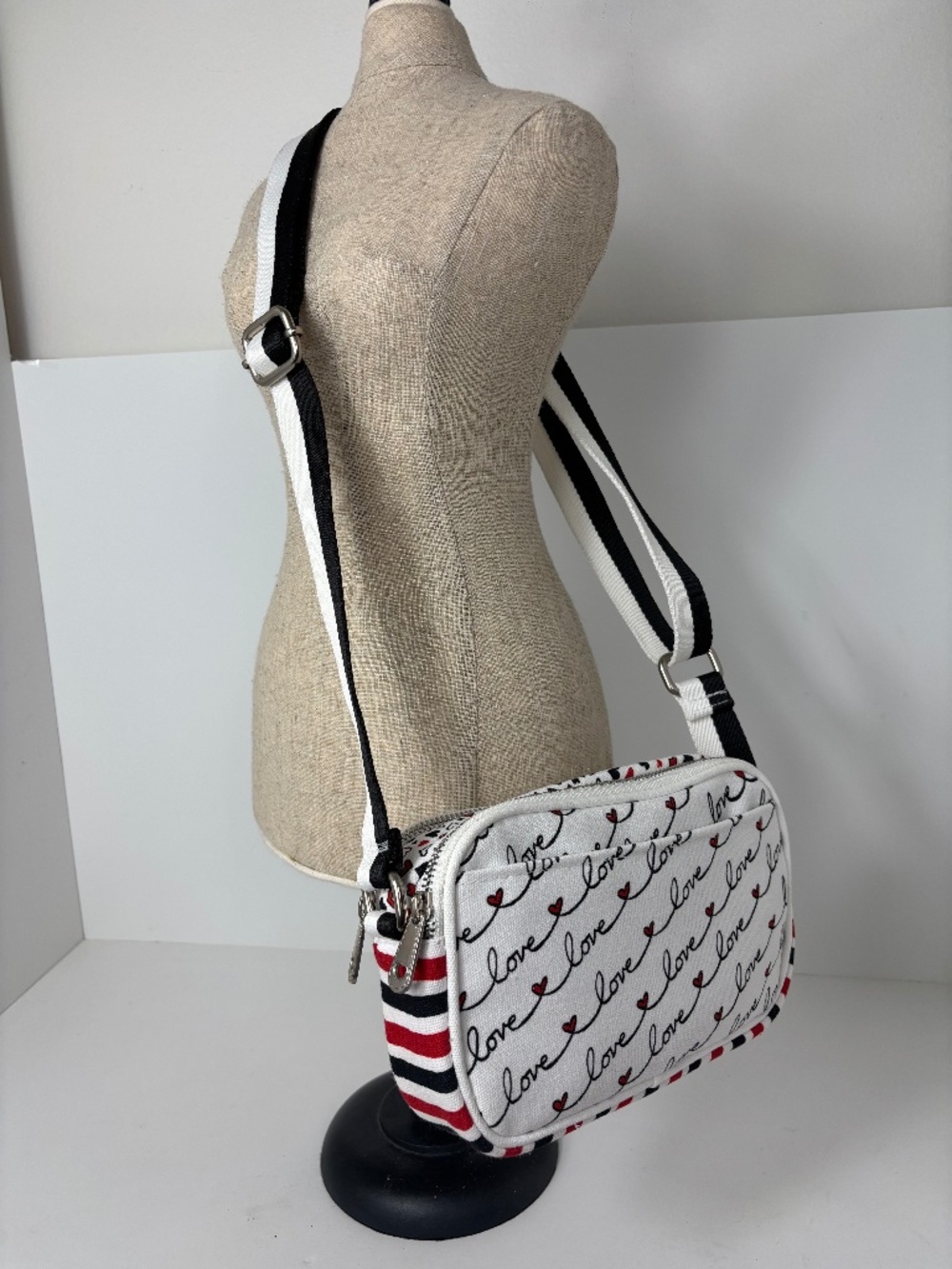 Brighton Love Scroll Canvas Crossbody Bag New Without Tags